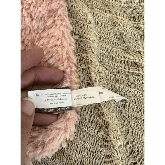 13” Demdaco Flamingo Soft Pink Lovey Rattle Security Blanket Pink Light Plush - Picture 6 of 8